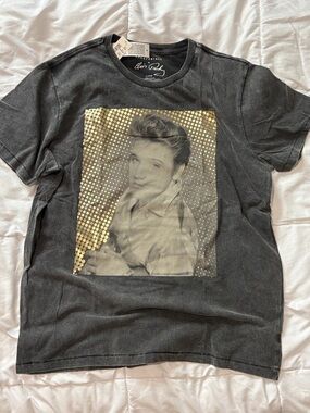 NWT Mens Asropostale XL Black Tee with Gold Dot Elvis Graphic
